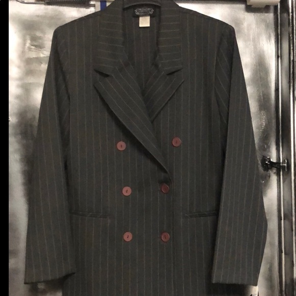 SOLD STYLISH LONGTAILORED JACKET IN LAMÉ TENNIS-STRIPES - Picture 5 of 7